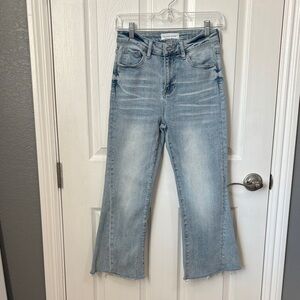 Risen Light faded blue kick flare Jeans